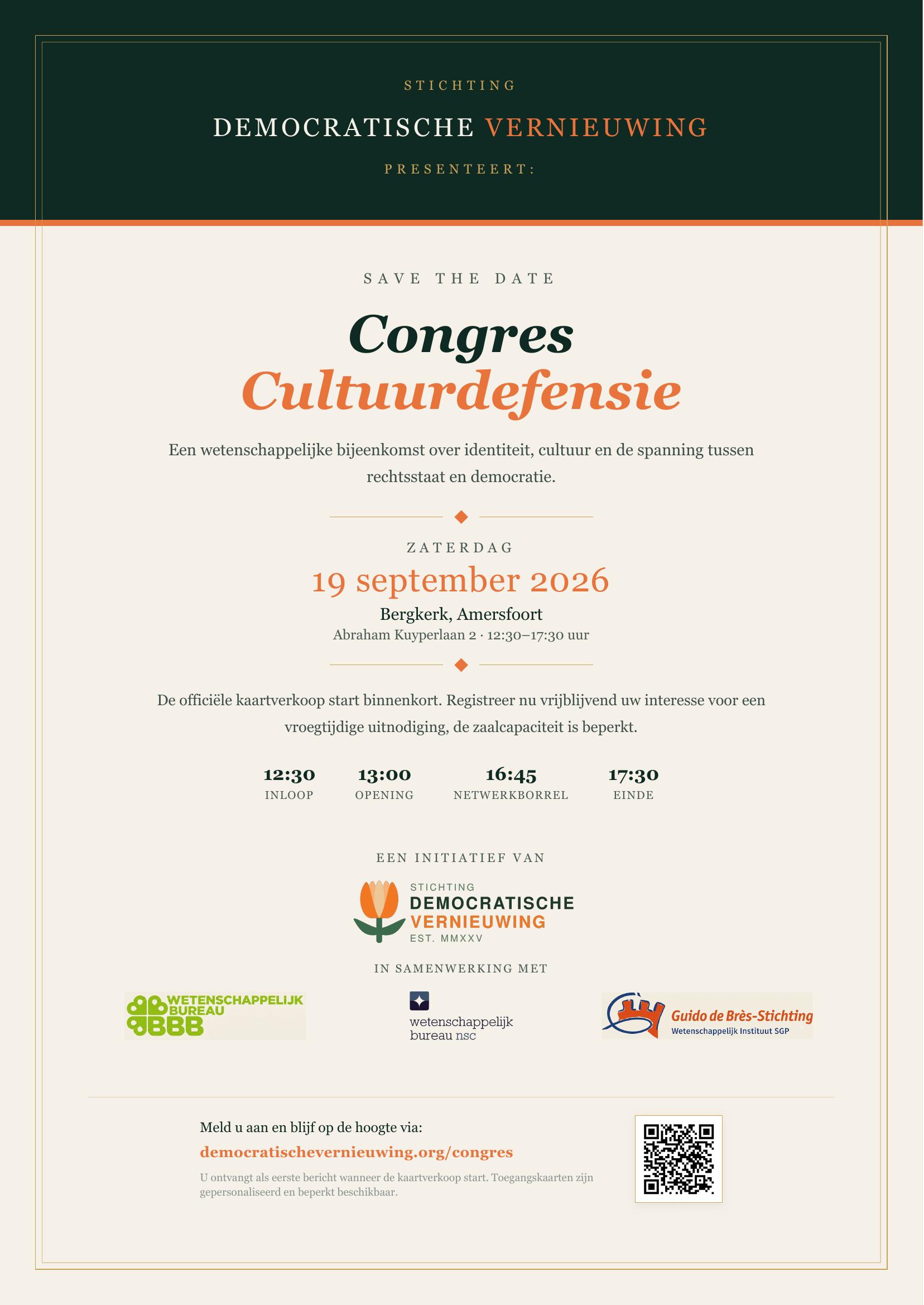 Save the Date — Congres Cultuurdefensie